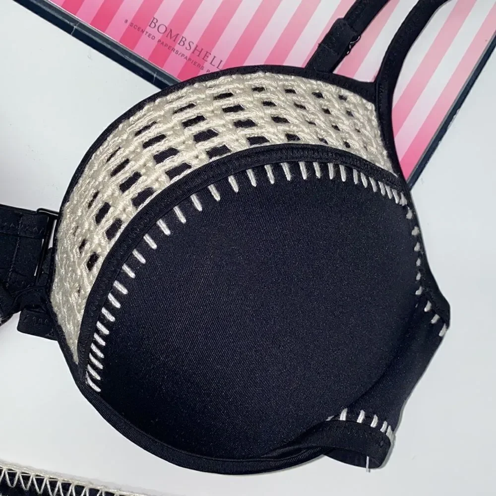 🔥🏖VICTORIA SECRET  swimsuit The Fabulous/push-up   cheeky  New - Picture 4 of 7